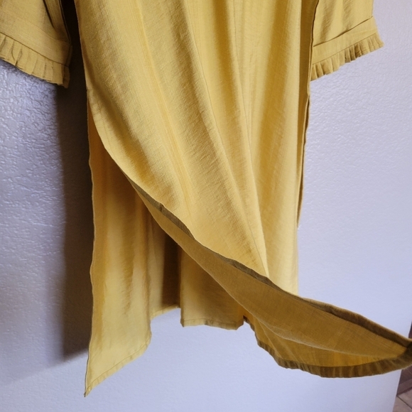 NWT FRESTA Dark Yellow Embroidered Long Slit Tunic - Picture 7 of 7
